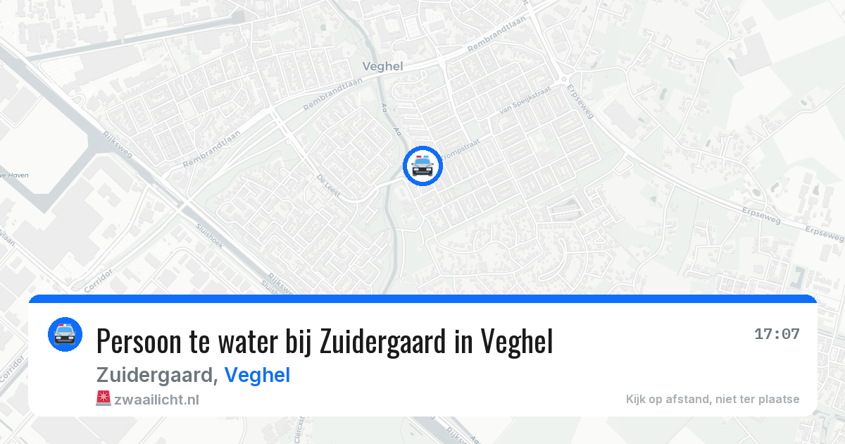 Persoon te water bij Zuidergaard in Veghel — 22 mrt 2026