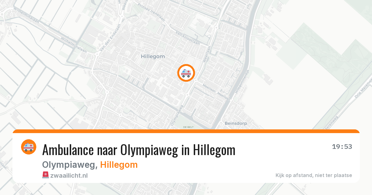Ambulance naar Olympiaweg in Hillegom — 5 aug 2026