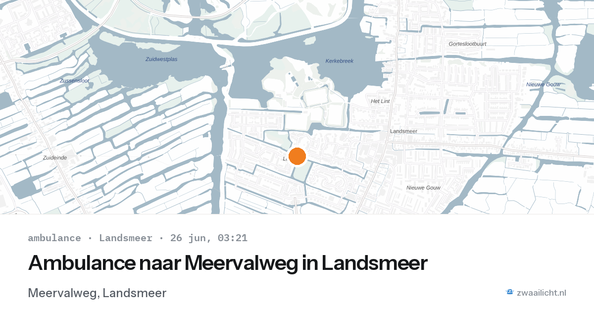 Ambulance naar Meervalweg in Landsmeer — 26 jun 2026