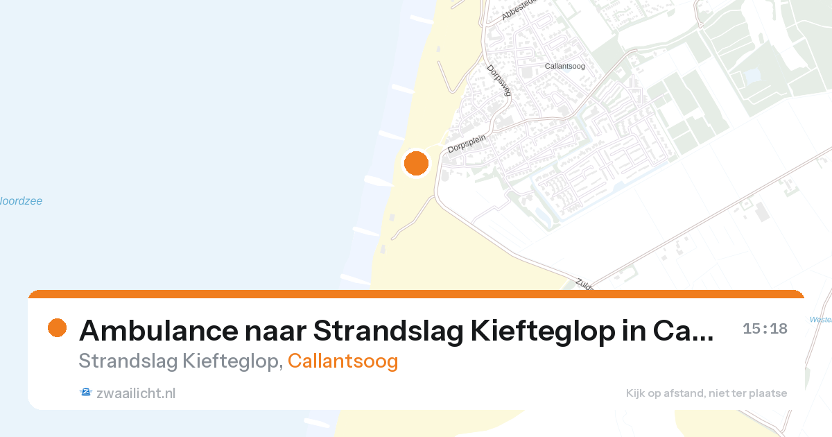 Ambulance naar Strandslag Kiefteglop in Callantsoog — 25 aug 2026