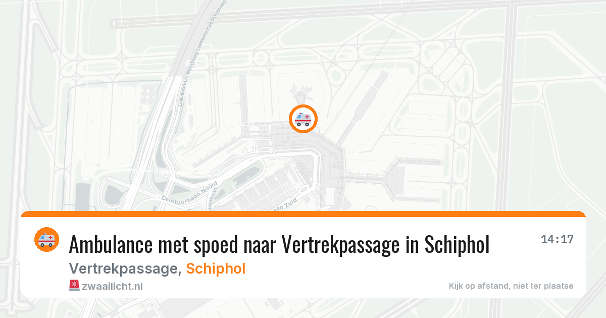 Ambulance met spoed naar Vertrekpassage in Schiphol — 21 apr 2026