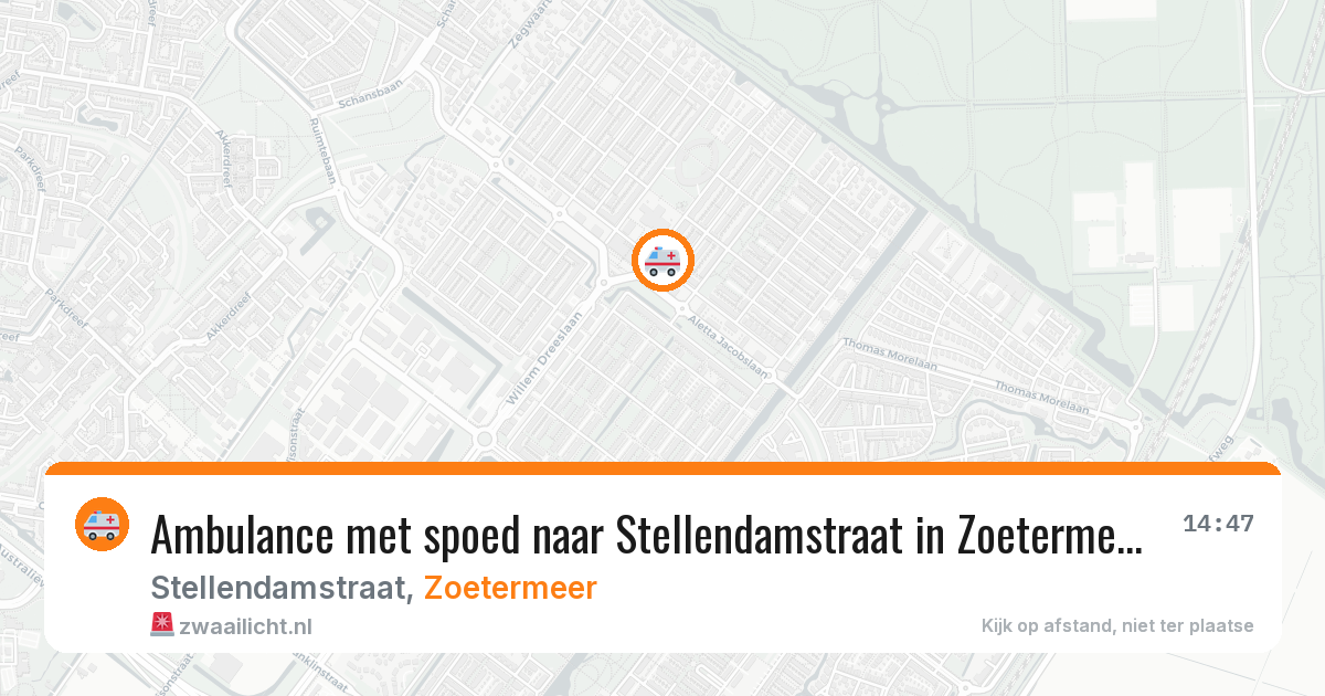 Ambulance met spoed naar Stellendamstraat in Zoetermeer — 20 mrt 2026