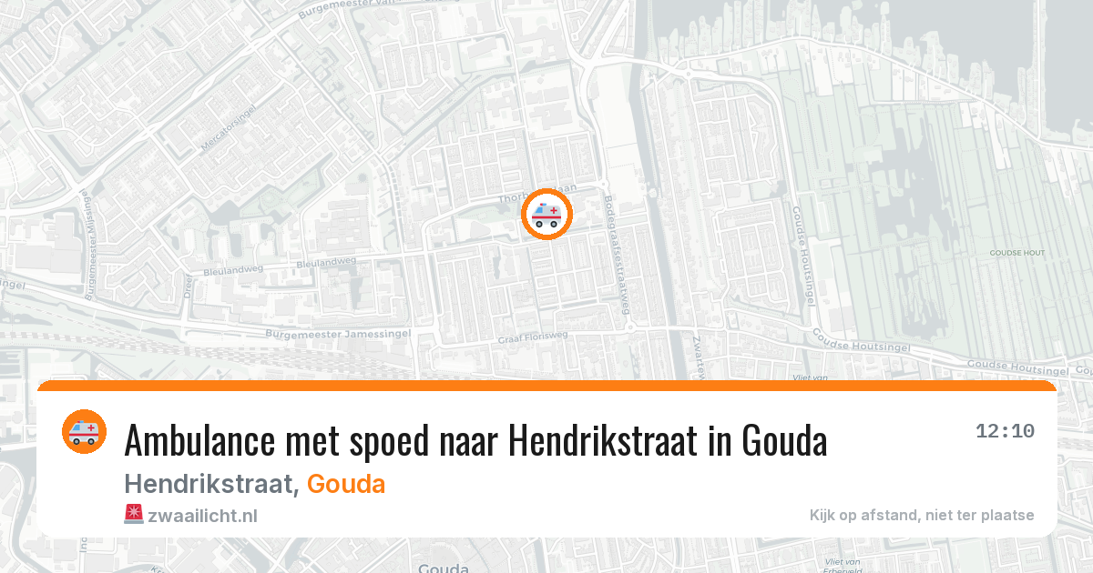 Ambulance met spoed naar Hendrikstraat in Gouda — 27 jun 2026