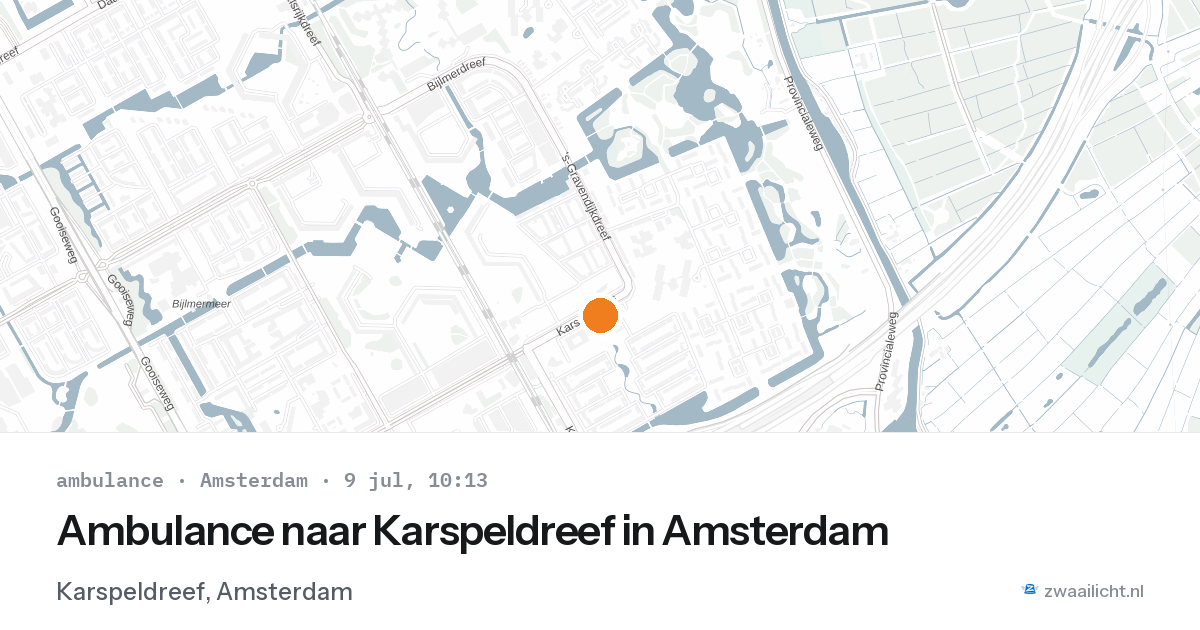 Ambulance naar Karspeldreef in Amsterdam — 9 jul 2026