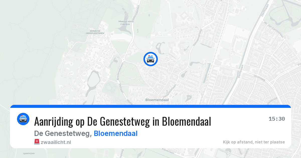 Aanrijding op De Genestetweg in Bloemendaal — 28 mrt 2026