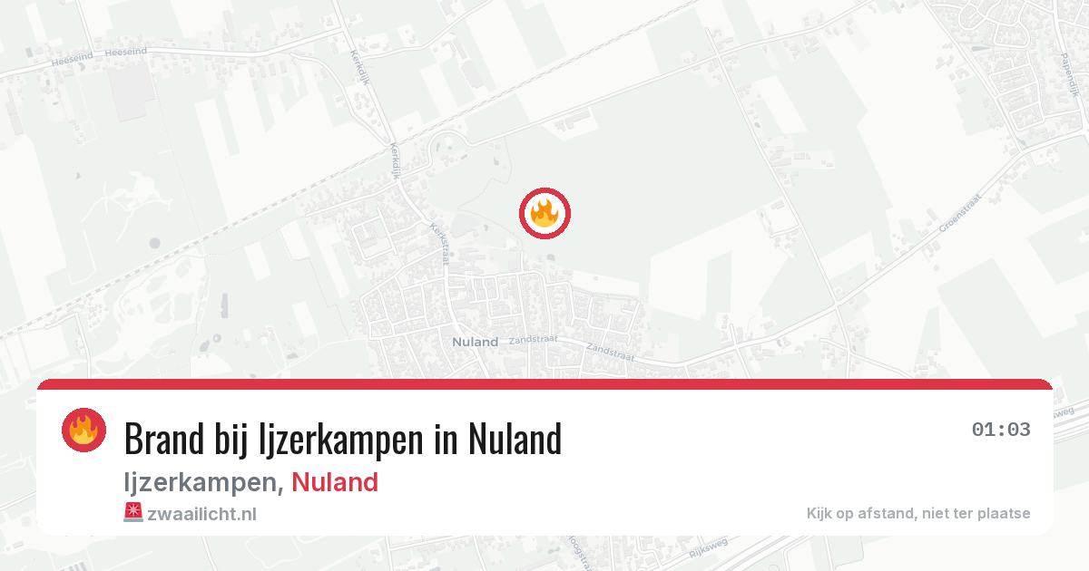 Brand bij Ijzerkampen in Nuland — 12 feb 2026