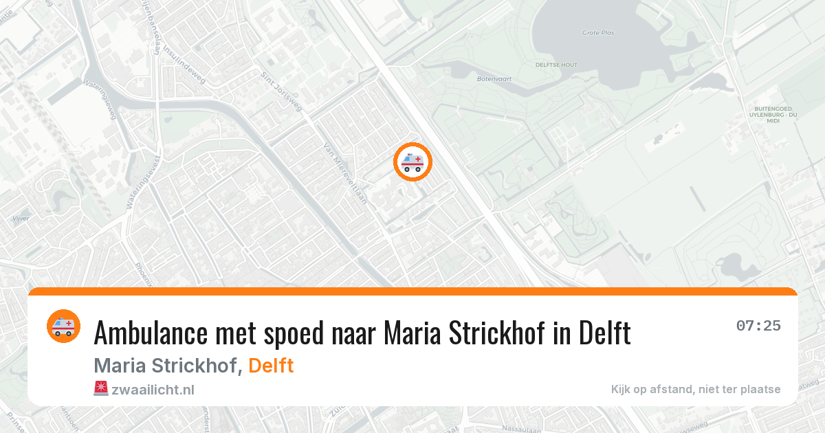 Ambulance met spoed naar Maria Strickhof in Delft — 24 jul 2026