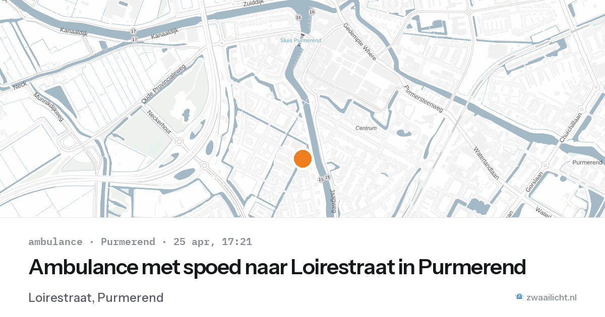Ambulance met spoed naar Loirestraat in Purmerend — 25 apr 2026