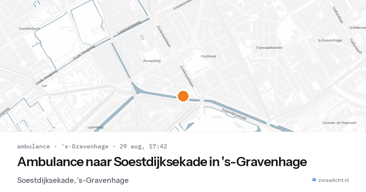 Ambulance naar Soestdijksekade in 's-Gravenhage — 29 aug 2026