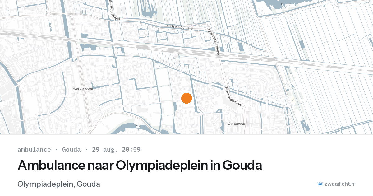 Ambulance naar Olympiadeplein in Gouda — 29 aug 2026