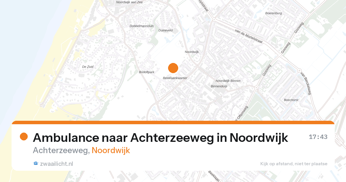 Ambulance naar Achterzeeweg in Noordwijk — 28 aug 2026