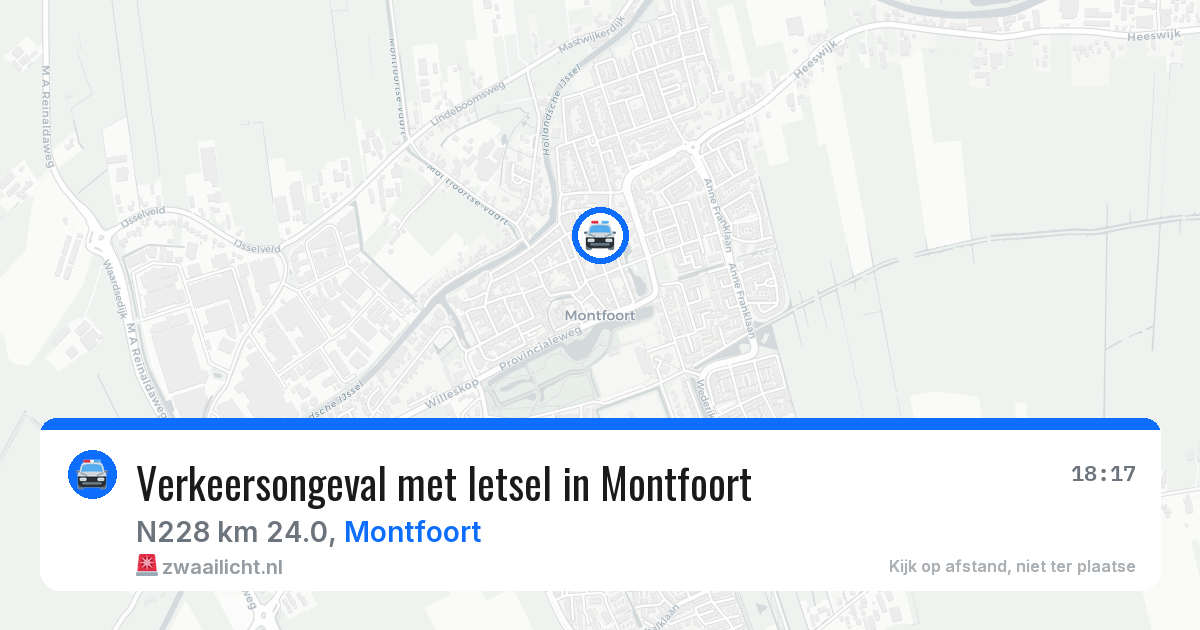 Verkeersongeval met letsel in Montfoort — 2 apr 2026