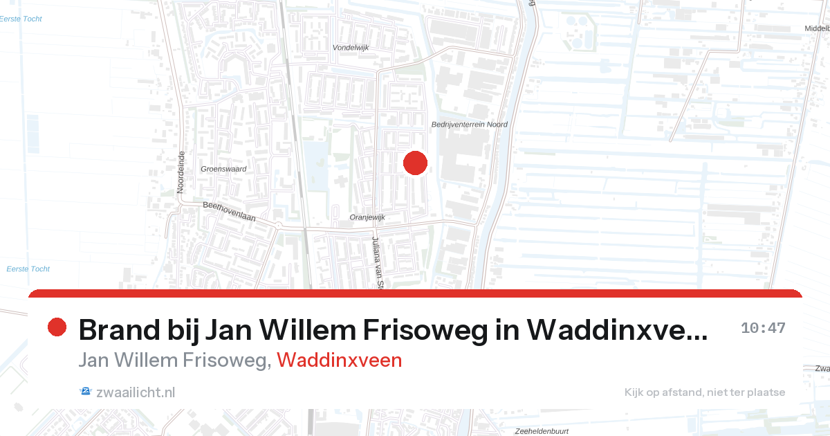 Brand bij Jan Willem Frisoweg in Waddinxveen — 21 feb 2026