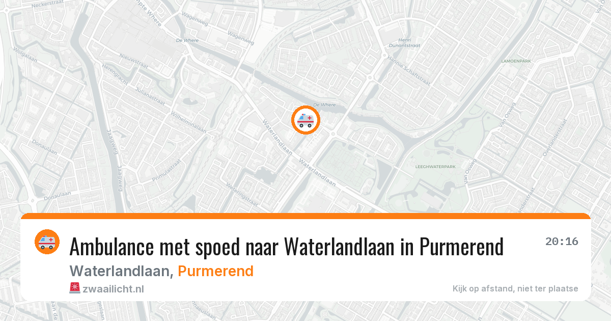 Ambulance met spoed naar Waterlandlaan in Purmerend — 14 aug 2026