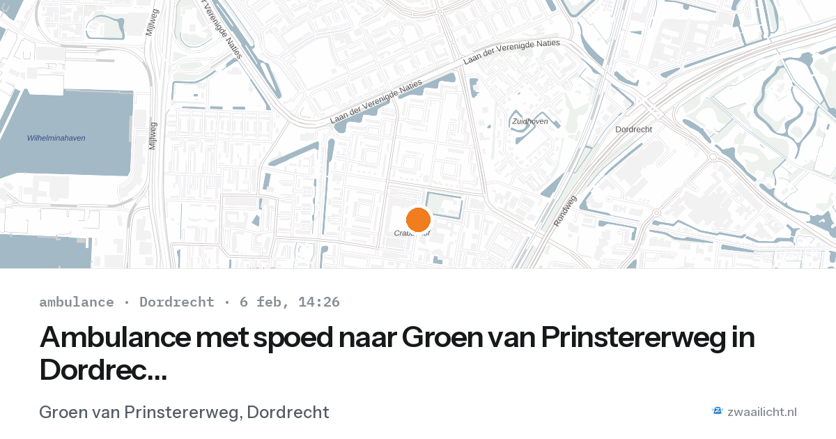 Ambulance met spoed naar Groen van Prinstererweg in Dordrecht — 6 feb 2026