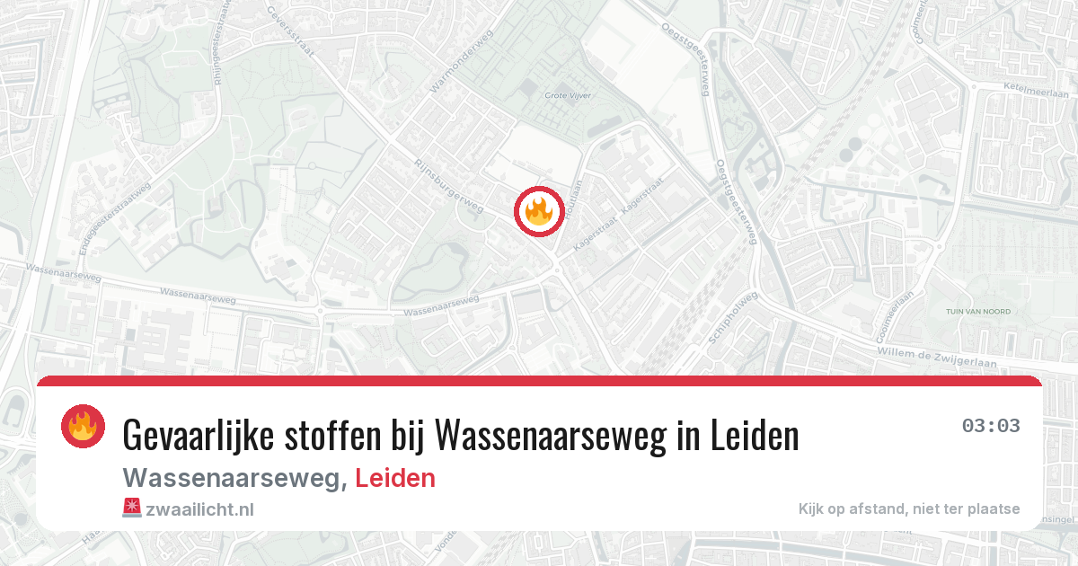 Gevaarlijke stoffen bij Wassenaarseweg in Leiden — 12 jun 2026