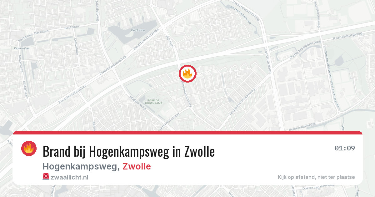 Brand bij Hogenkampsweg in Zwolle — 26 mei 2026