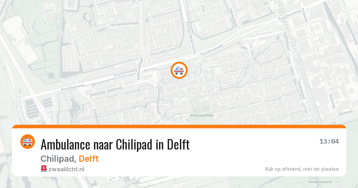 Ambulance naar Chilipad in Delft — 19 mei 2026