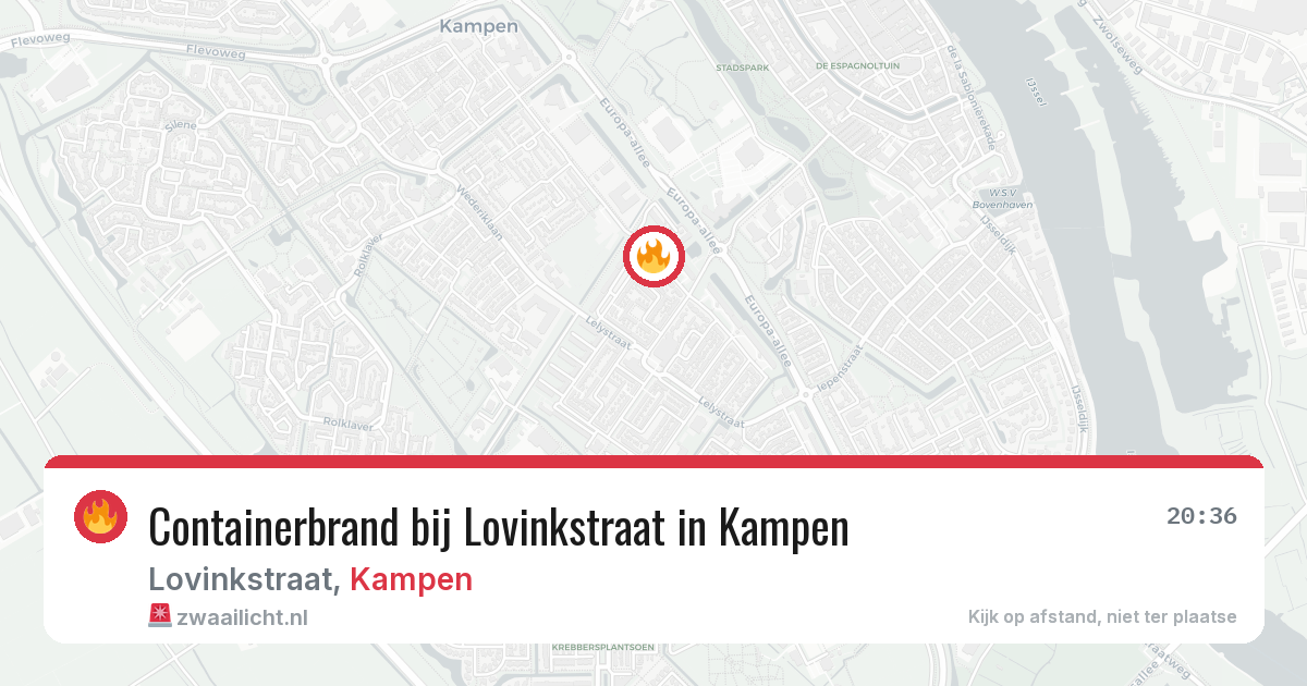 Containerbrand bij Lovinkstraat in Kampen — 18 jun 2026