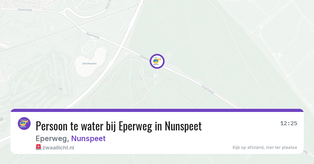 Persoon te water bij Eperweg in Nunspeet — 12 aug 2026