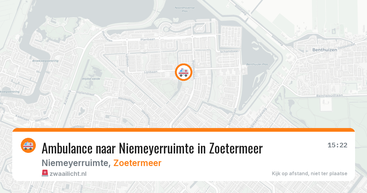 Ambulance naar Niemeyerruimte in Zoetermeer — 8 aug 2026