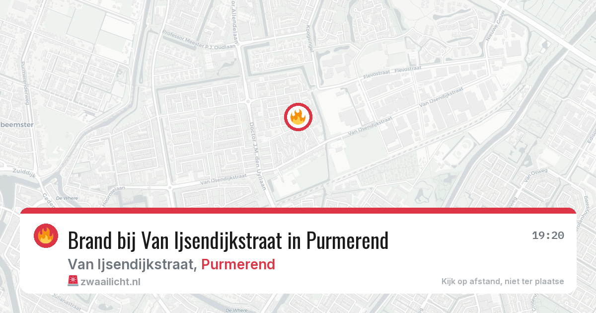 Brand bij Van Ijsendijkstraat in Purmerend — 30 jul 2026