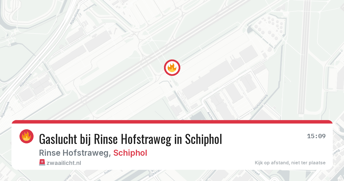 Gaslucht bij Rinse Hofstraweg in Schiphol — 9 apr 2026