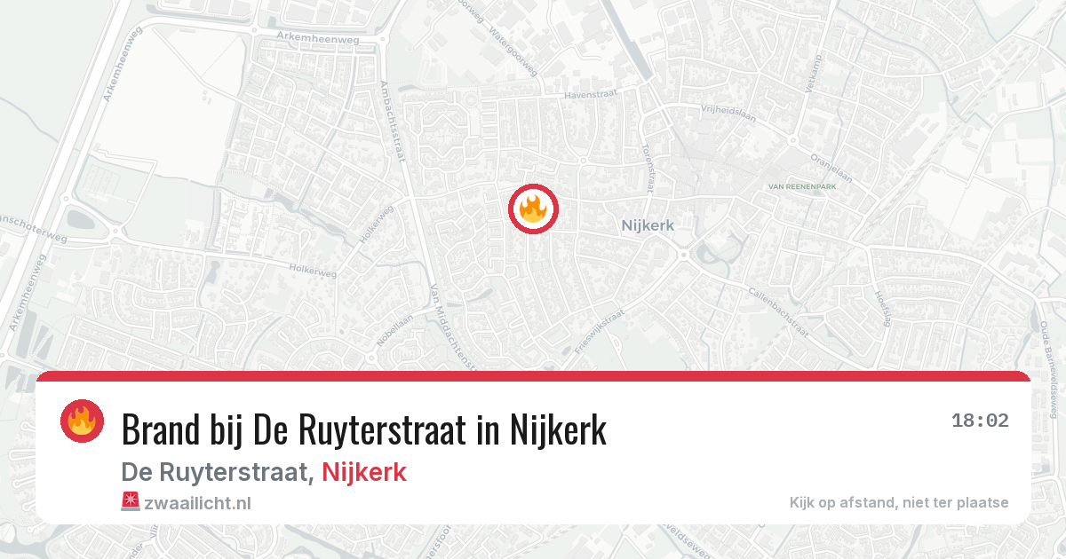 Brand bij De Ruyterstraat in Nijkerk — 29 apr 2026