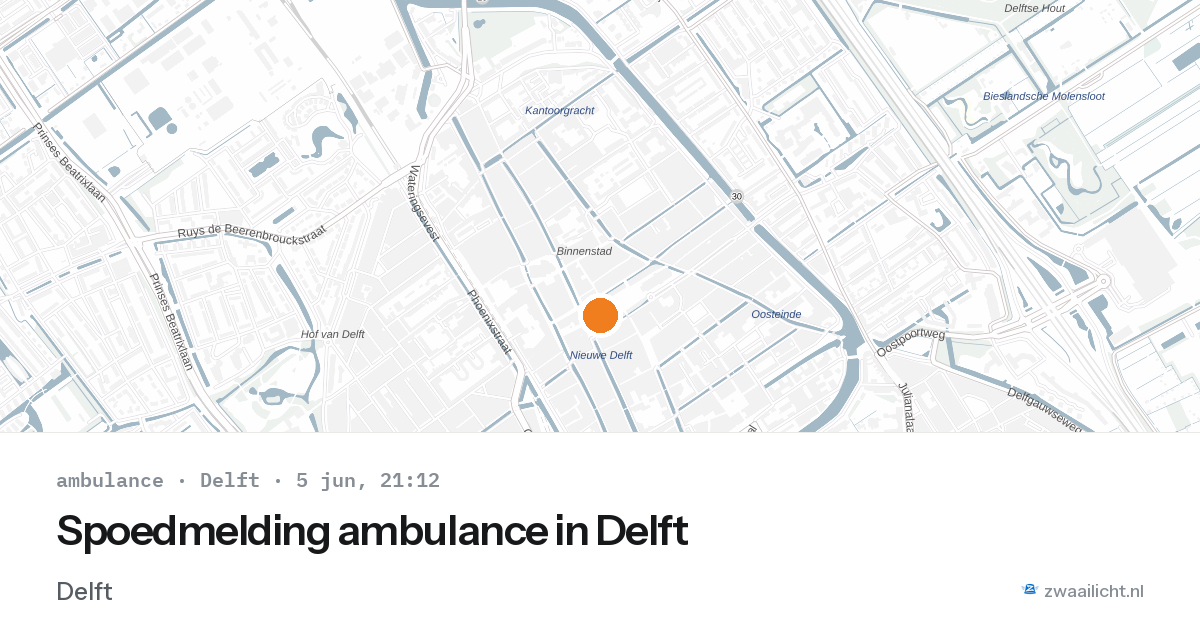 Spoedmelding ambulance in Delft — 5 jun 2026