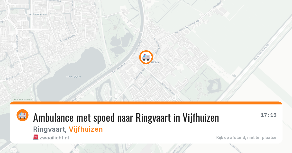 Ambulance met spoed naar Ringvaart in Vijfhuizen — 25 mrt 2026