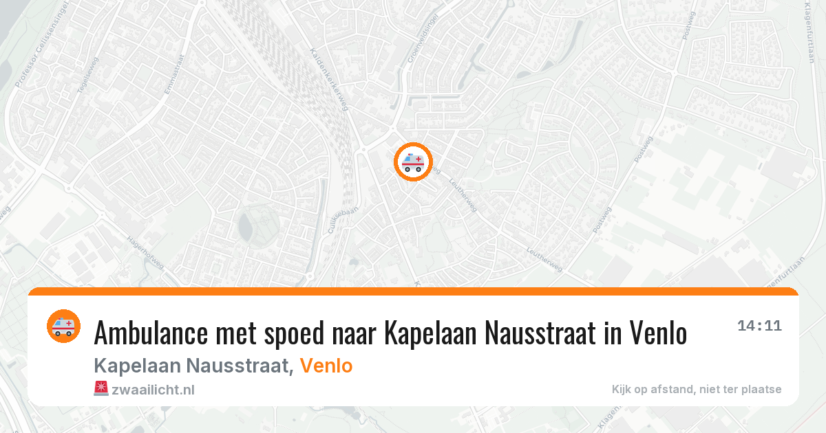 Ambulance met spoed naar Kapelaan Nausstraat in Venlo — 9 aug 2026