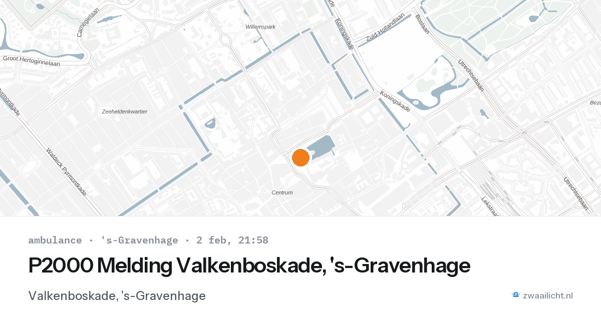 P2000 Melding Valkenboskade, 's-Gravenhage — 2 feb 2026
