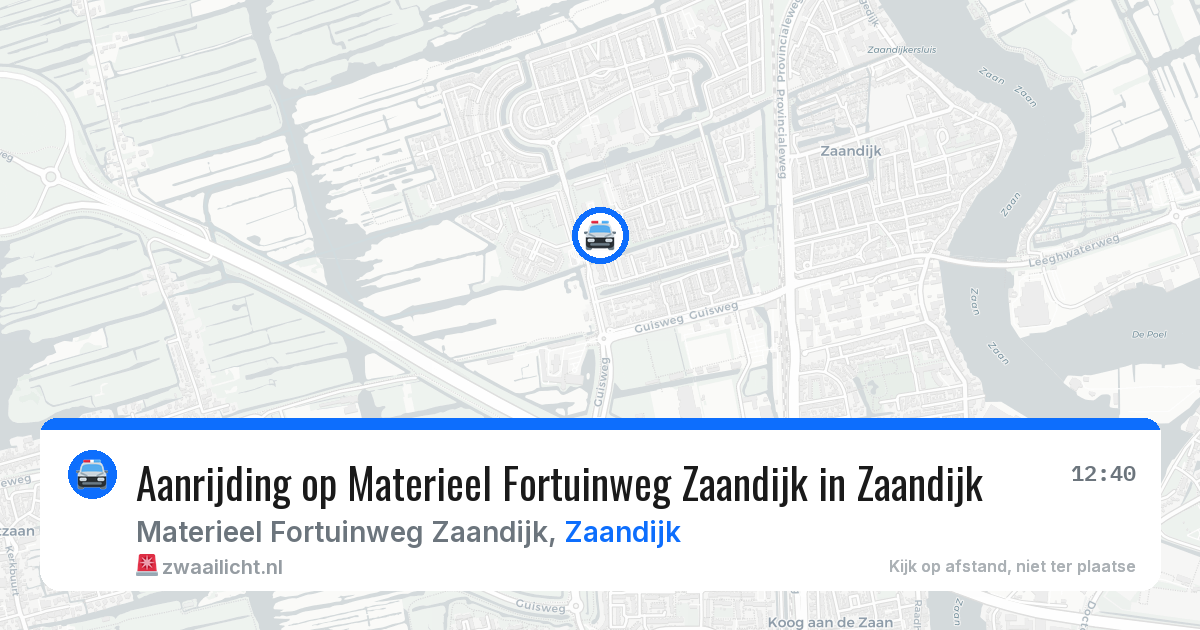 Aanrijding op Materieel Fortuinweg Zaandijk in Zaandijk — 19 mrt 2026