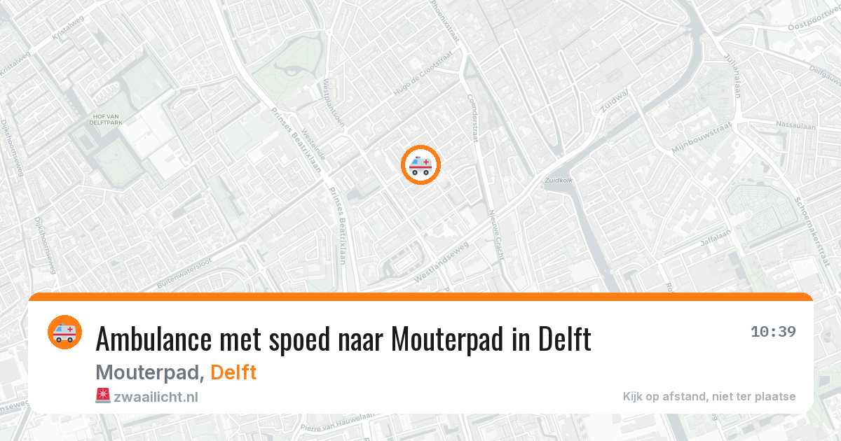 Ambulance met spoed naar Mouterpad in Delft — 7 apr 2026