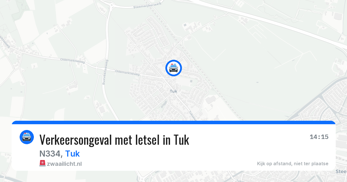 Verkeersongeval met letsel in Tuk — 28 mei 2026