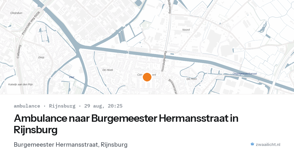 Ambulance naar Burgemeester Hermansstraat in Rijnsburg — 29 aug 2026