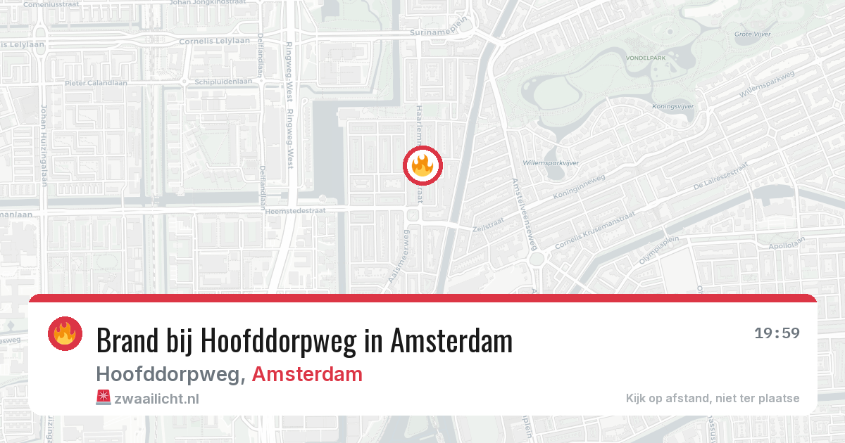 Brand bij Hoofddorpweg in Amsterdam — 27 jul 2026