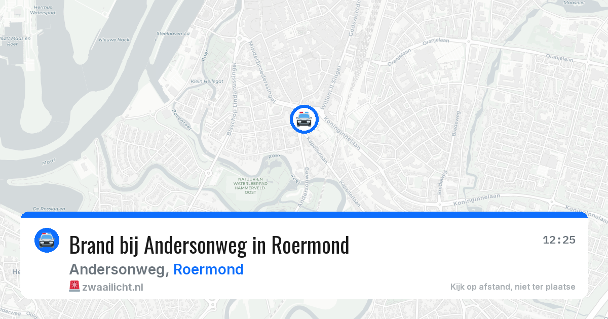 Brand bij Andersonweg in Roermond — 11 mrt 2026