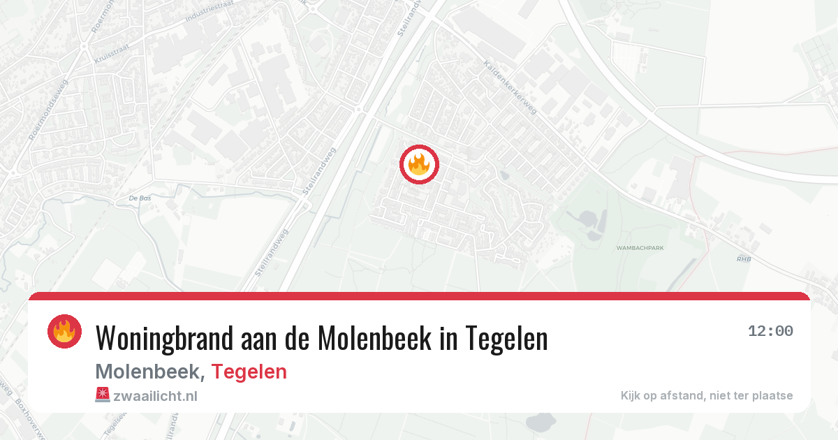 Woningbrand aan de Molenbeek in Tegelen — 6 apr 2026