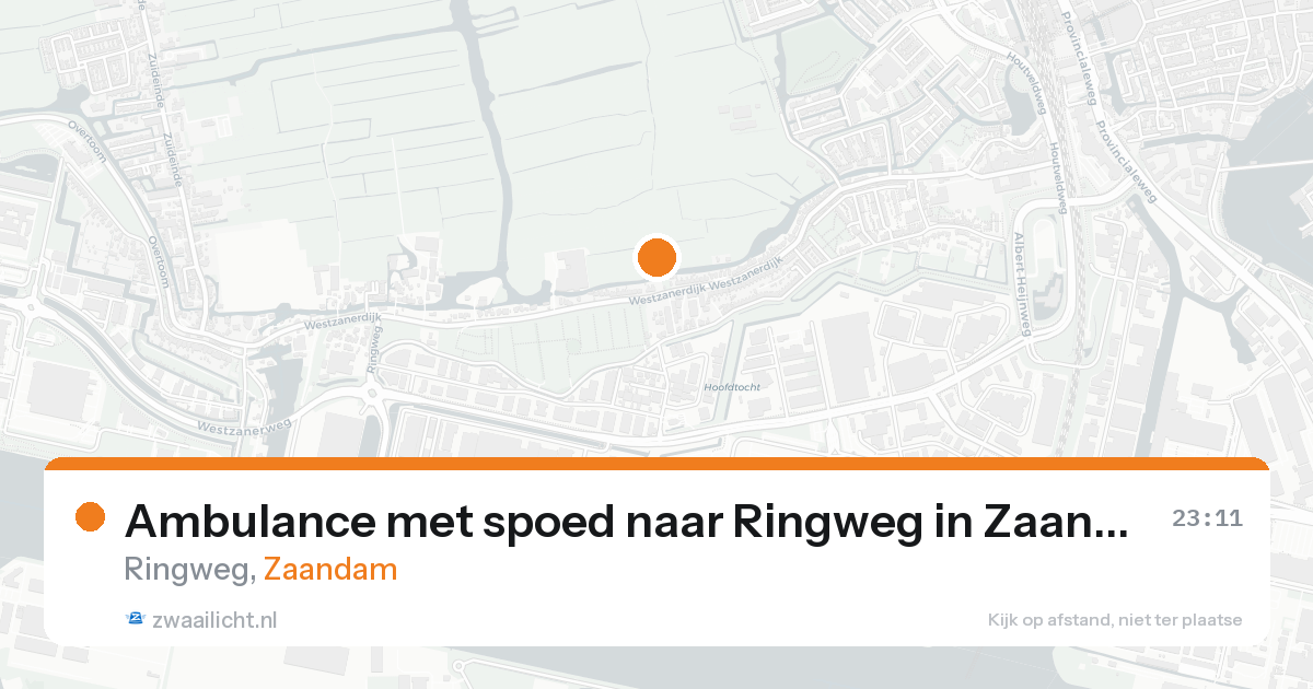 Ambulance met spoed naar Ringweg in Zaandam — 16 aug 2026