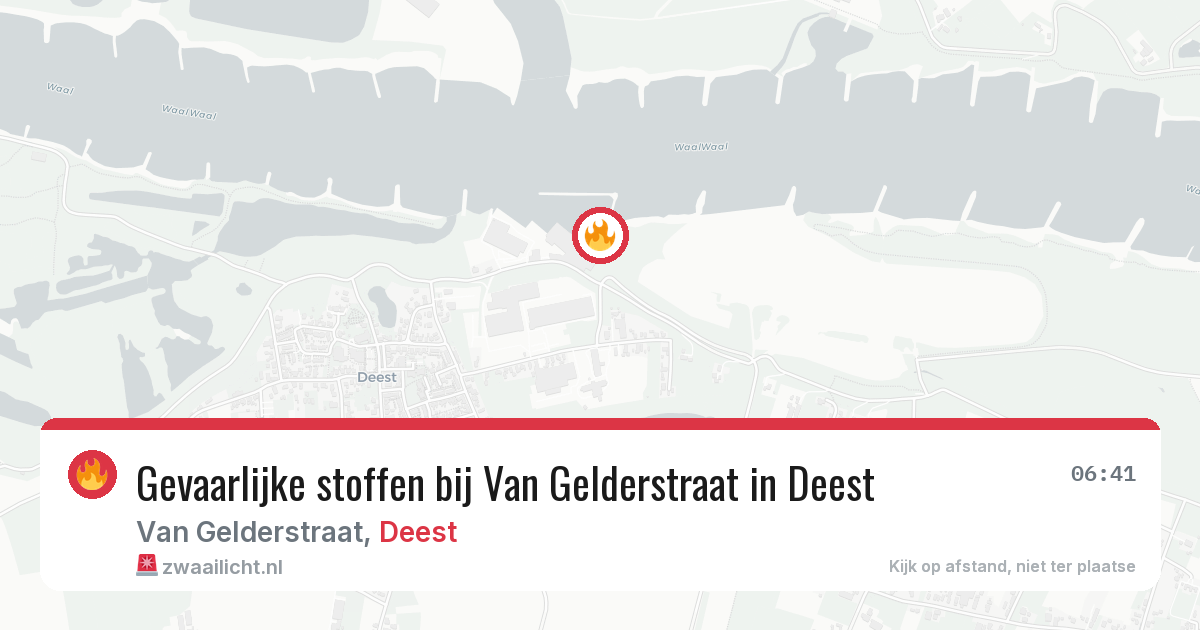 Gevaarlijke stoffen bij Van Gelderstraat in Deest — 20 jun 2026