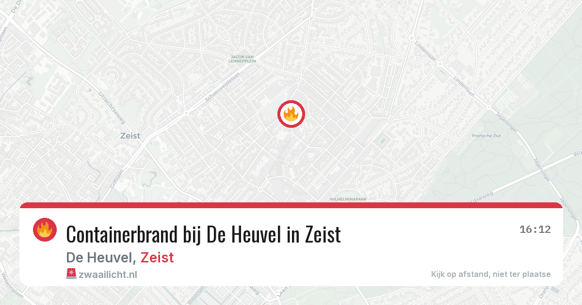 Containerbrand bij De Heuvel in Zeist — 21 mrt 2026