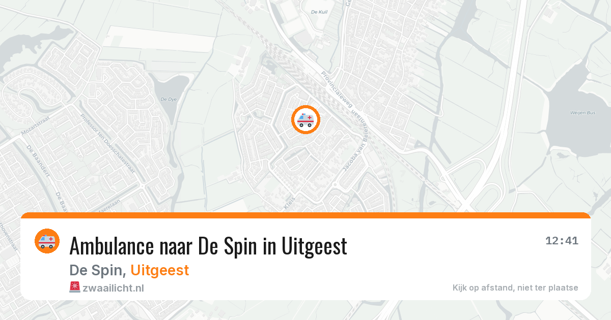 Ambulance naar De Spin in Uitgeest — 10 jul 2026