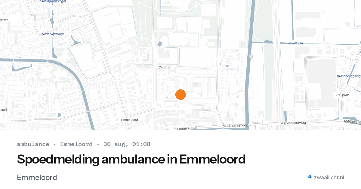 Spoedmelding ambulance in Emmeloord — 29 aug 2026
