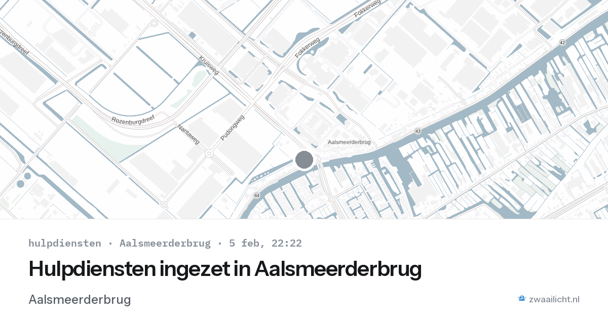 Hulpdiensten ingezet in Aalsmeerderbrug — 5 feb 2026 | 🚨 Zwaailicht.nl