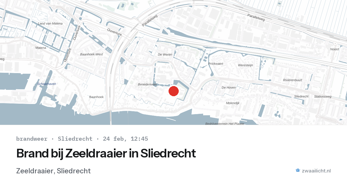 Brand bij Zeeldraaier in Sliedrecht — 24 feb 2026