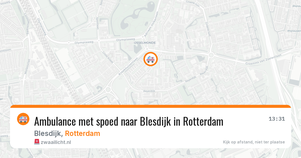 Ambulance met spoed naar Blesdijk in Rotterdam — 14 jun 2026