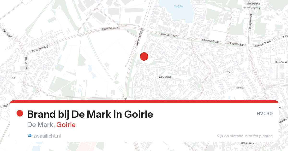 Brand bij De Mark in Goirle — 28 aug 2026