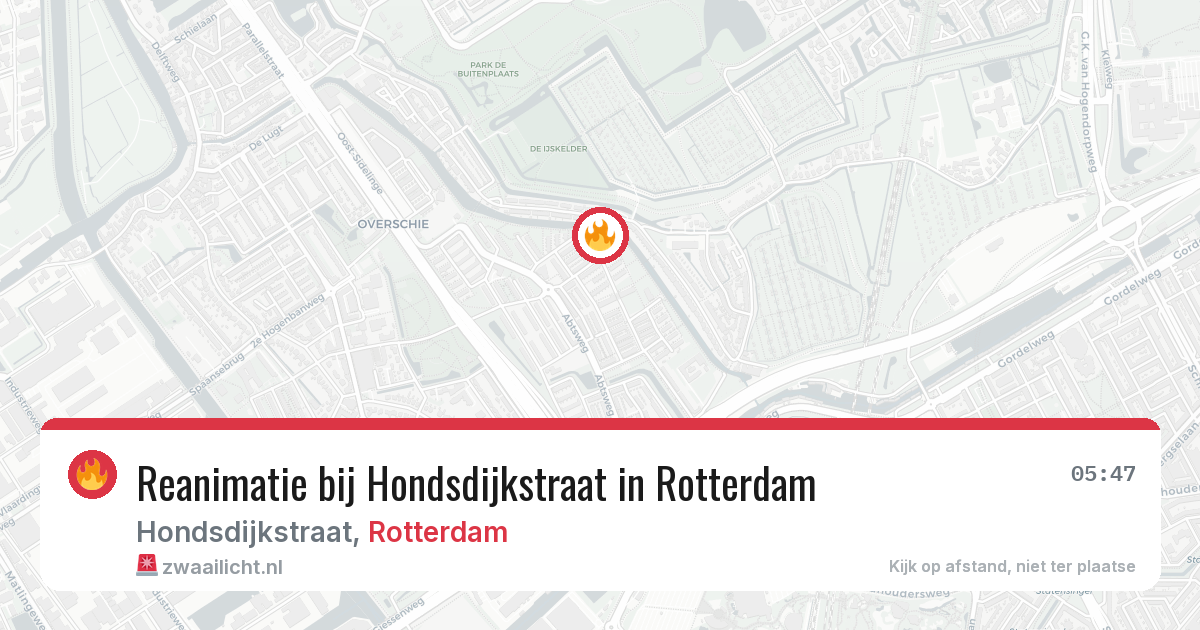 Reanimatie bij Hondsdijkstraat in Rotterdam — 5 aug 2026