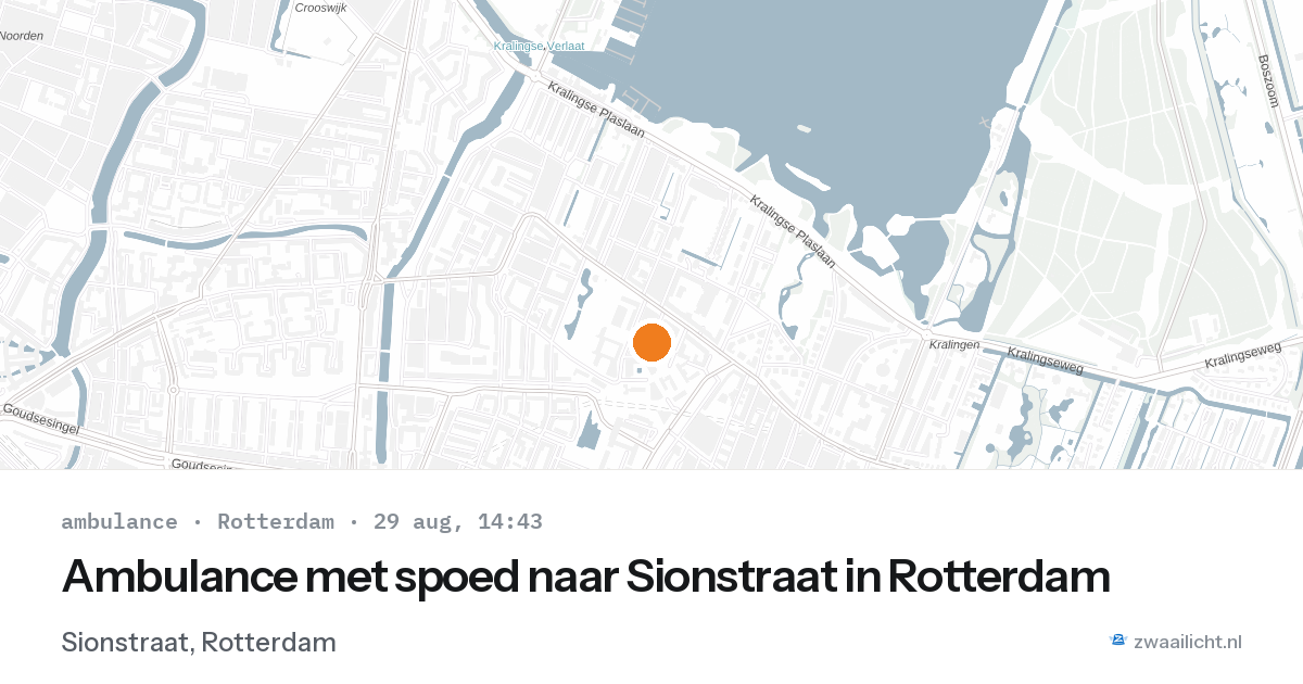 Ambulance met spoed naar Sionstraat in Rotterdam — 29 aug 2026